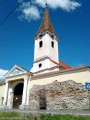 Bejárat és templomtorony Zágor evangélikus lutheránus templom Rode